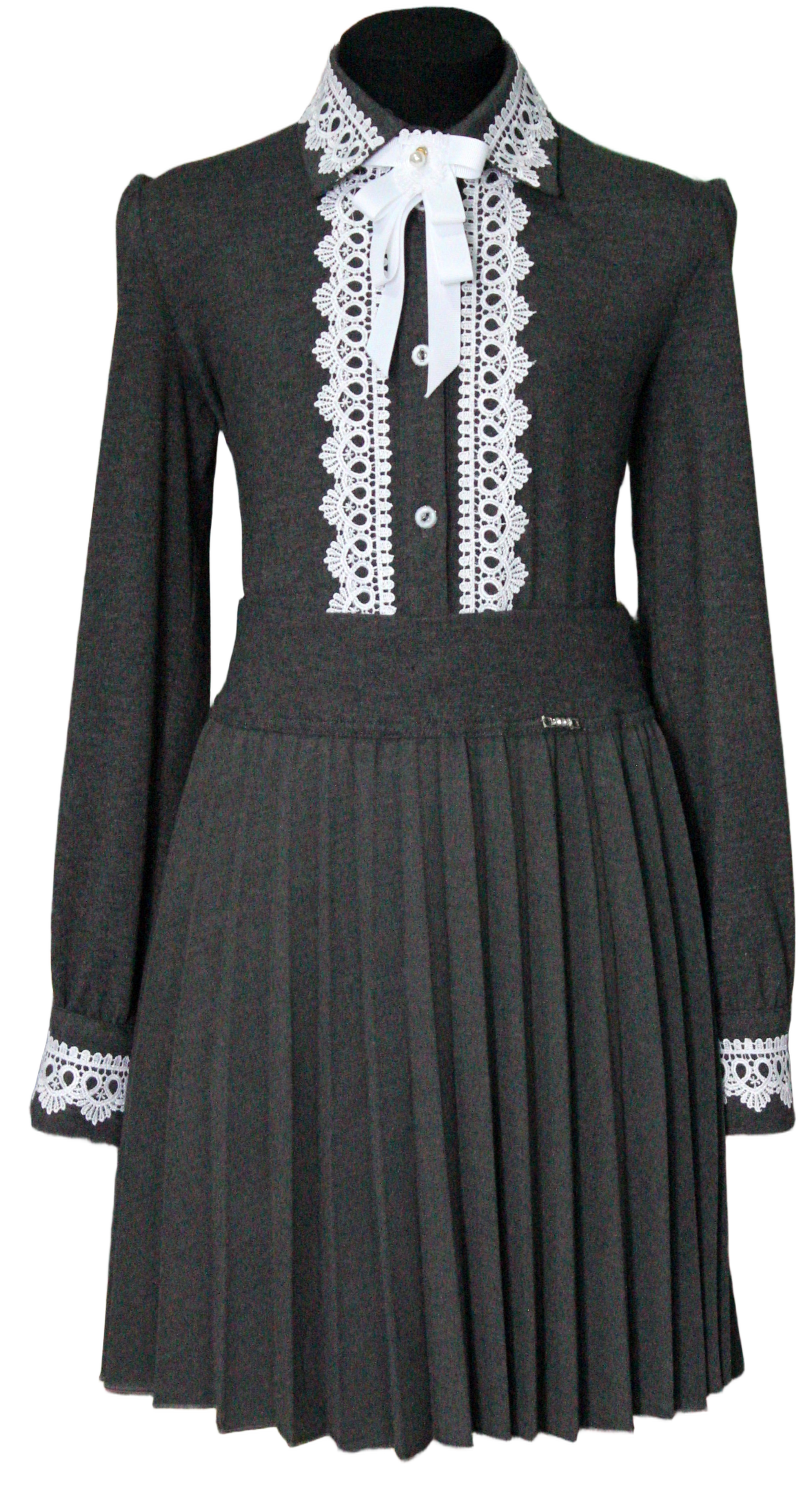 Блузка КМ19233 бел/серый